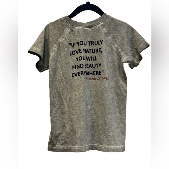 Boys 4T 100% Cotton Tshirt, Vincent Van Gogh Wildlife Nature quote tee - Picture 2 of 6